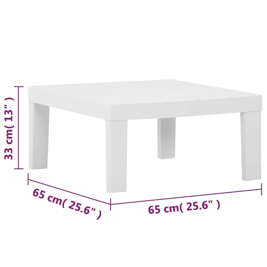 Salon de jardin 3 pcs avec coussins Plastique Blanc - 12