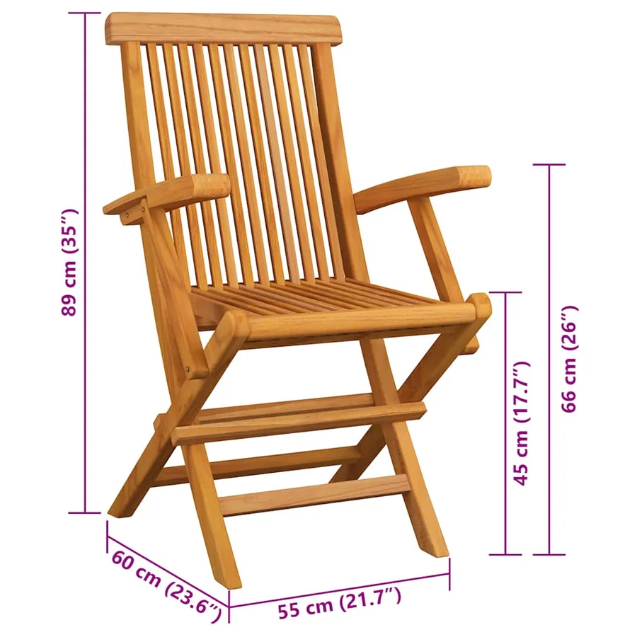 Chaises de jardin coussins rouge bordeaux lot de 2 Teck massif - 11