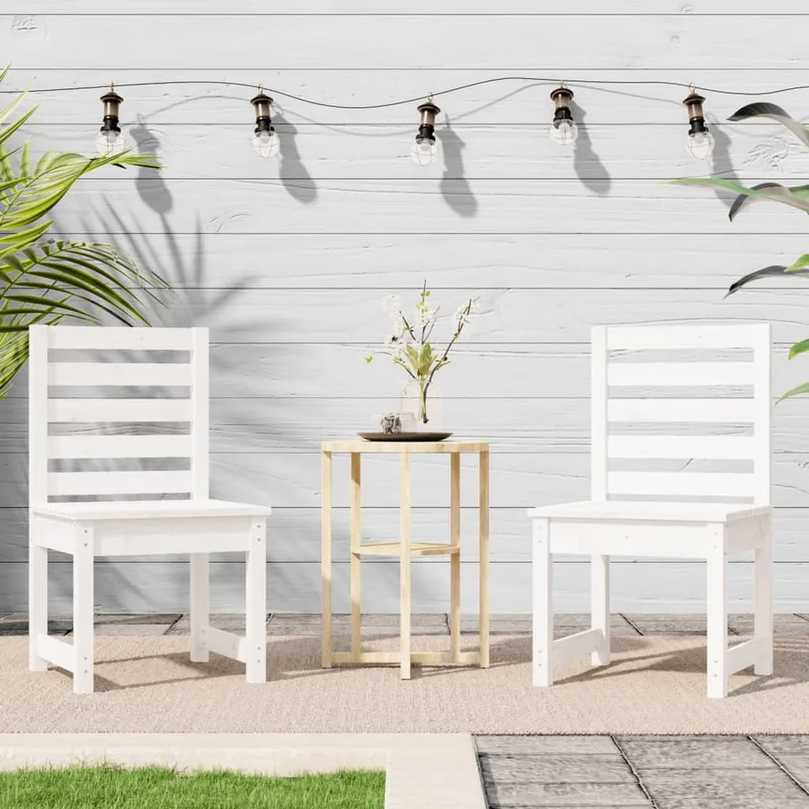 Chaises de jardin lot de 2 blanc 50x48x91,5 cm bois massif pin - 3