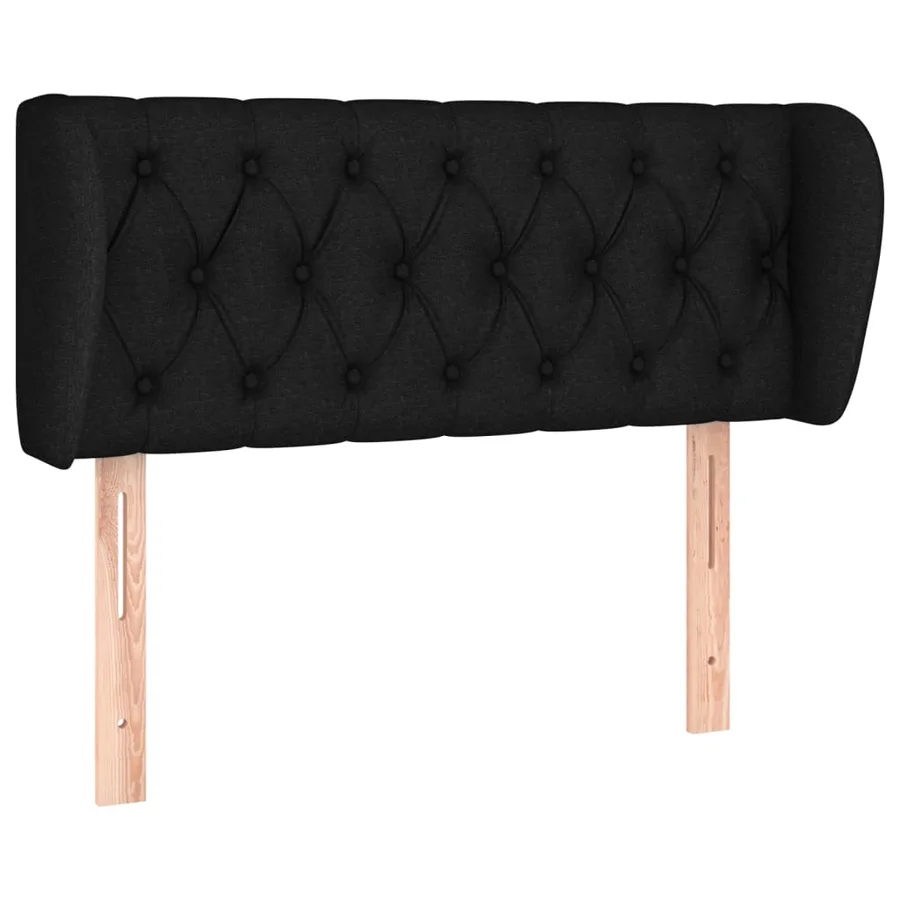 Tête de lit avec oreilles Noir 103x23x78/88 cm Tissu - 2