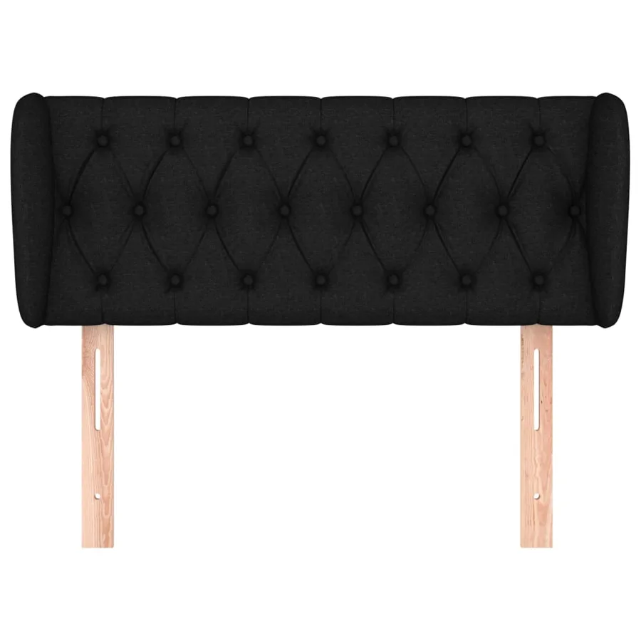 Tête de lit avec oreilles Noir 103x23x78/88 cm Tissu - 3