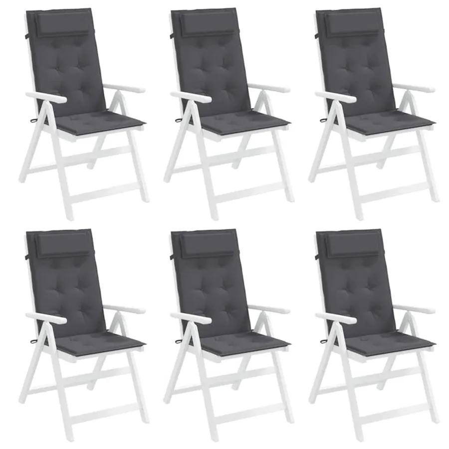 Coussins de chaise à dossier haut lot de 6 anthracite - 4