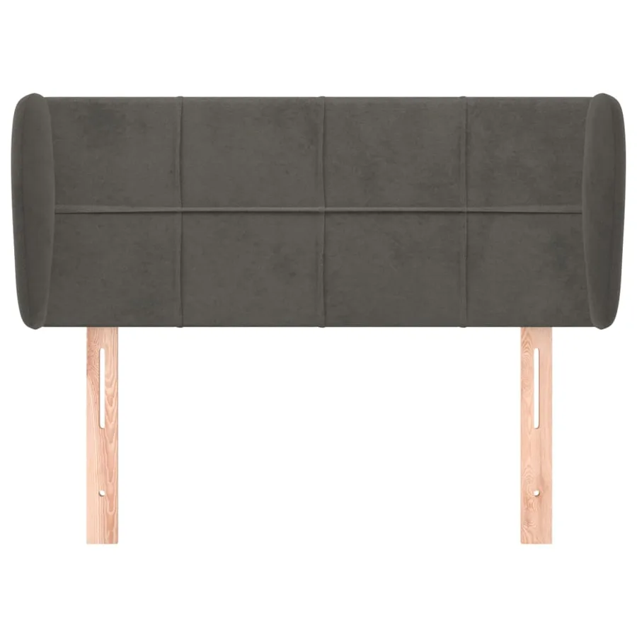 Tête de lit avec oreilles Gris foncé 83x23x78/88 cm Velours - 3