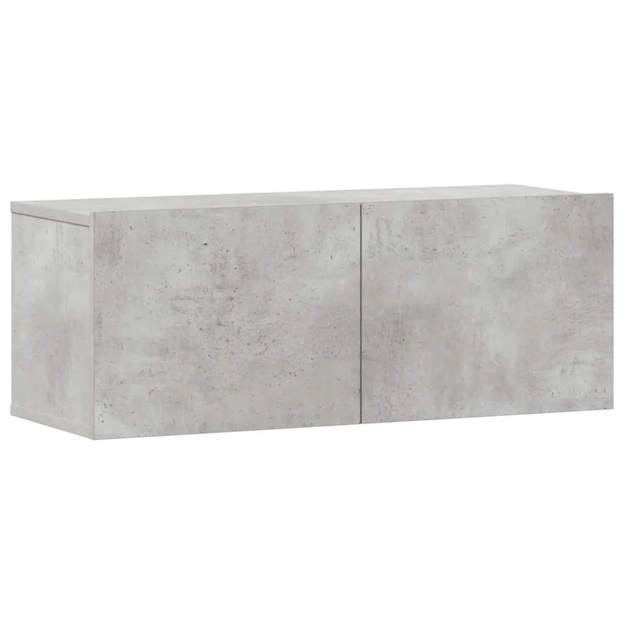 Ensemble de meubles TV 3 pcs Gris béton Bois d'ingénierie - 4