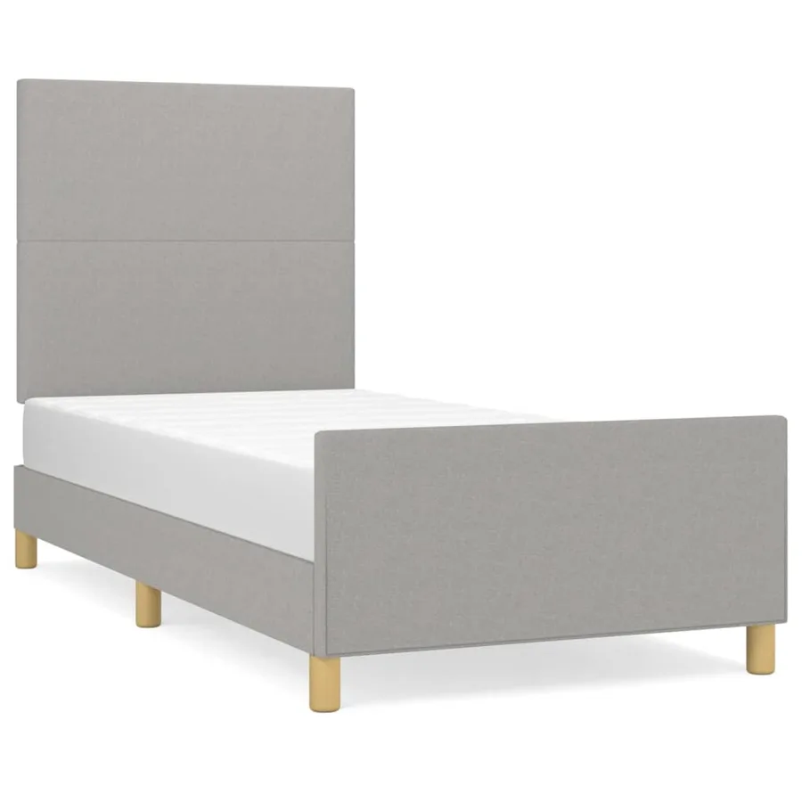 Cadre de lit sans matelas gris clair 80x200 cm tissu - 2