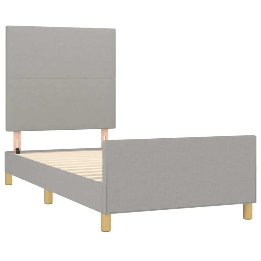 Cadre de lit sans matelas gris clair 80x200 cm tissu - 4