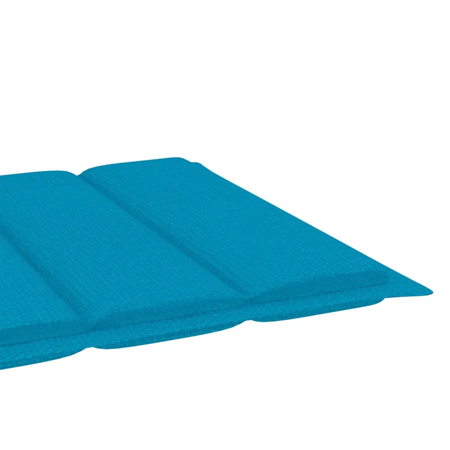 Chaise longue avec coussin bleu Bois de teck solide - 14