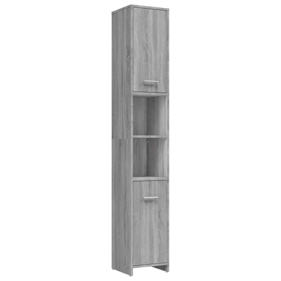 Ensemble de meubles de salle de bain 4 pcs Sonoma gris - 10