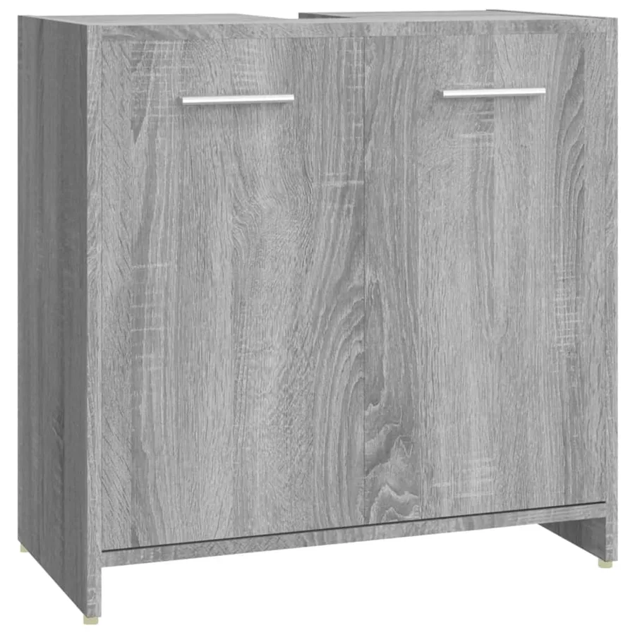 Ensemble de meubles de salle de bain 4 pcs Sonoma gris - 7