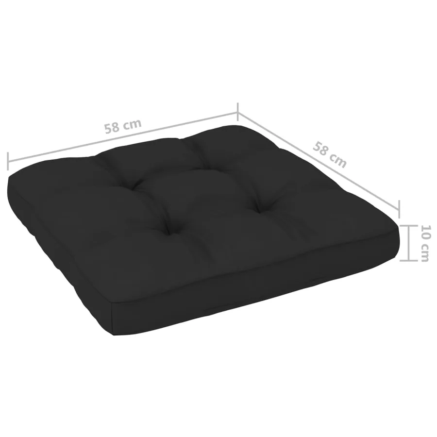 Salon de jardin palette 4pcs avec coussins Pin imprégné de gris - 9