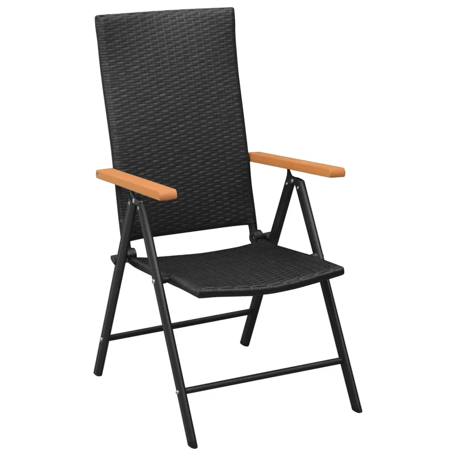 Ensemble à manger de jardin 7 pcs noir et marron - 4