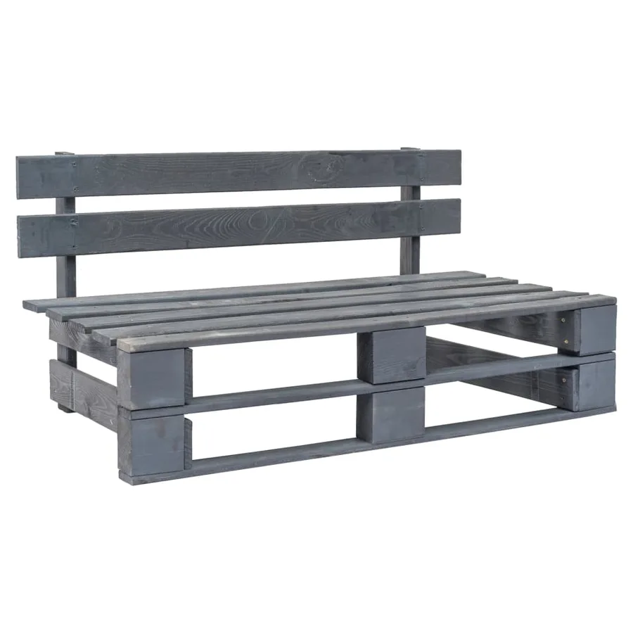Canapé de jardin palette avec coussins gris Pinède - 3