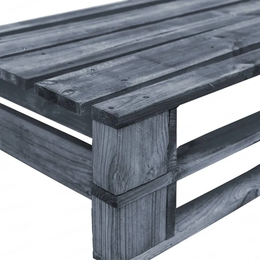 Canapé de jardin palette avec coussins gris Pinède - 6