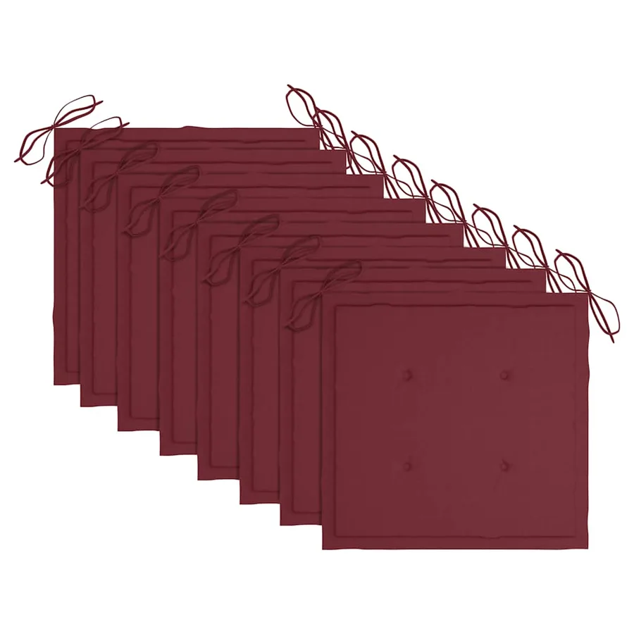 Chaises pliables de jardin avec coussins lot de 8 Teck solide - 6