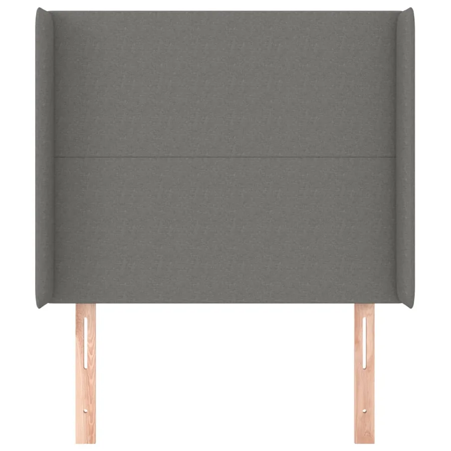 Tête de lit avec oreilles Gris foncé 83x16x118/128 cm Tissu - 3