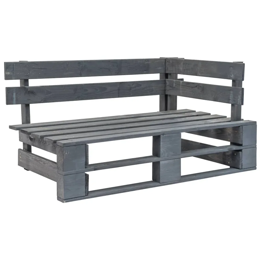 Canapé palette 2 places avec coussins Pin imprégné de gris - 2