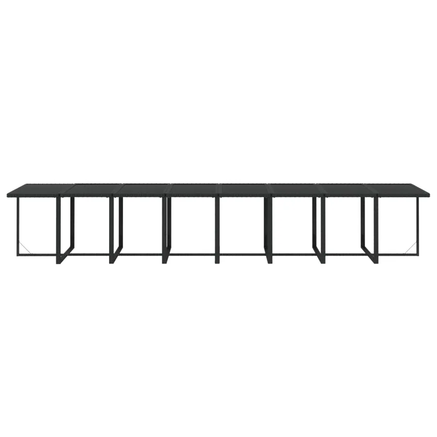 Ensemble à manger de jardin 21pcs coussins noir résine tressée - 11