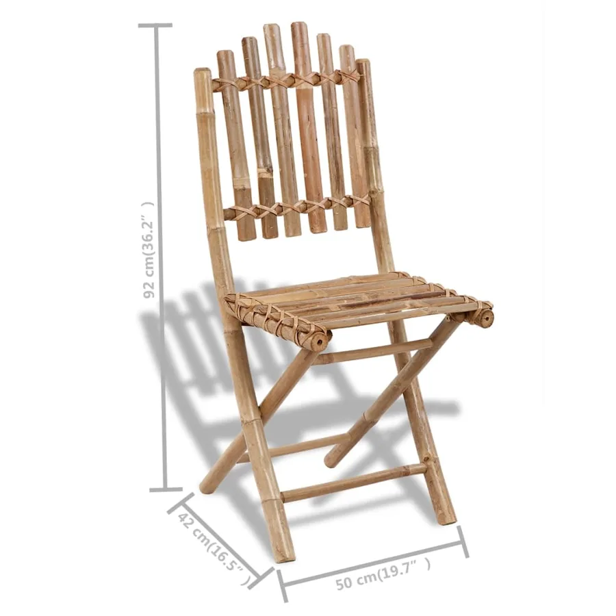 Chaises pliables d'extérieur Bambou 4 pcs - 6