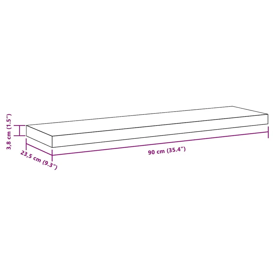 Étagères murales flottantes 4 pcs blanc 90x23,5x3,8 cm MDF - 16