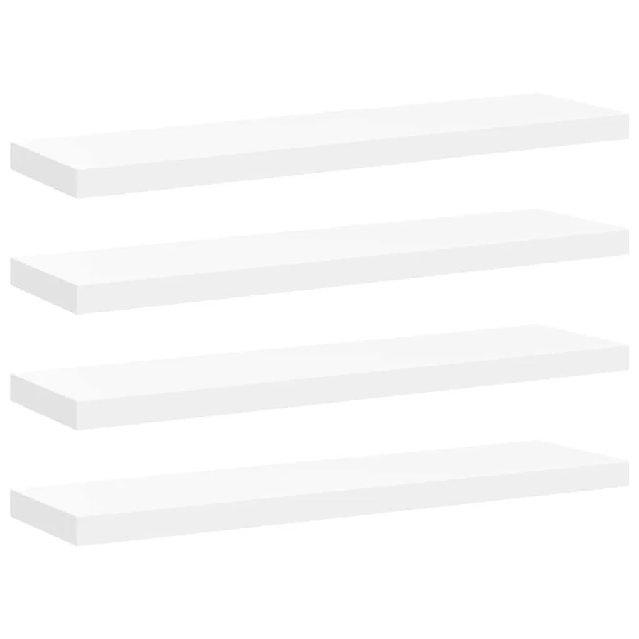 Étagères murales flottantes 4 pcs blanc 90x23,5x3,8 cm MDF - 2