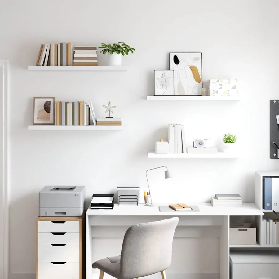 Étagères murales flottantes 4 pcs blanc 90x23,5x3,8 cm MDF - 3