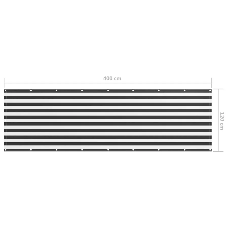 Écran de balcon Anthracite et blanc 120x400 cm Tissu Oxford - 5