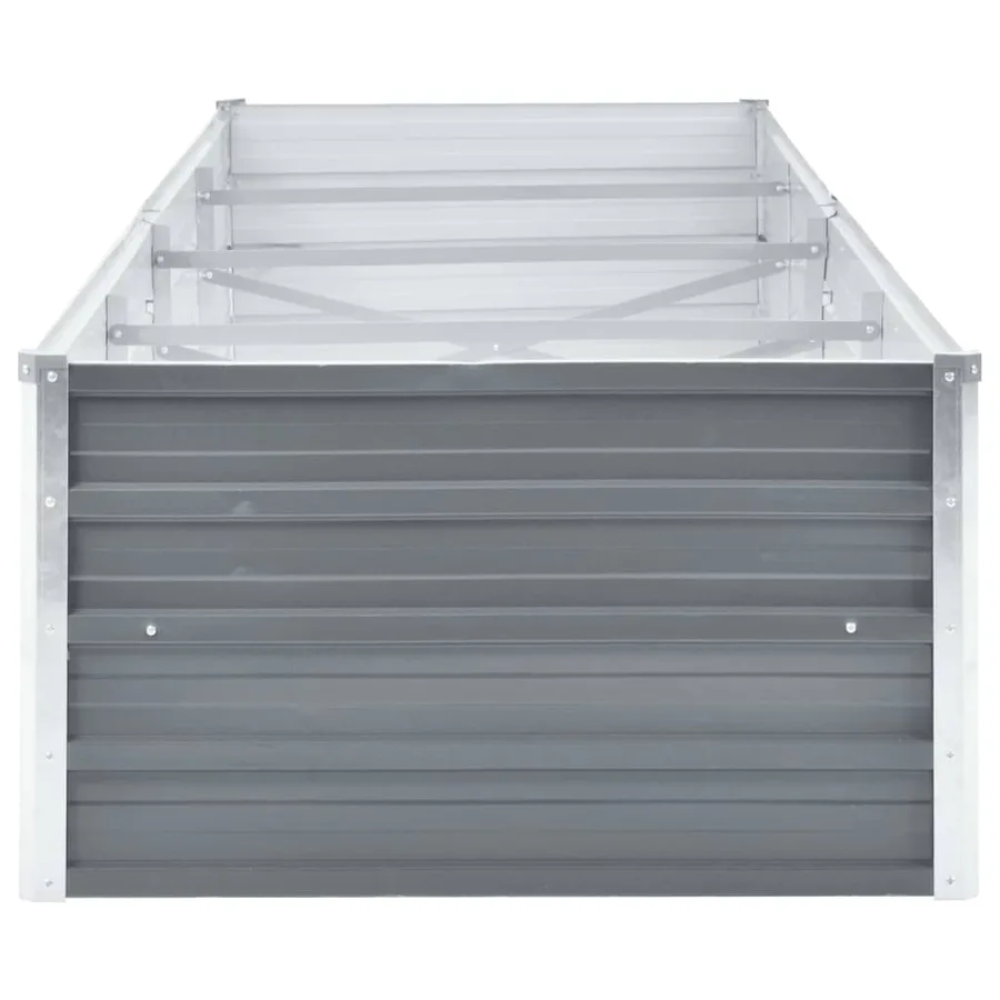 Lit surélevé de jardin Acier galvanisé 320x80x45 cm Gris - 4