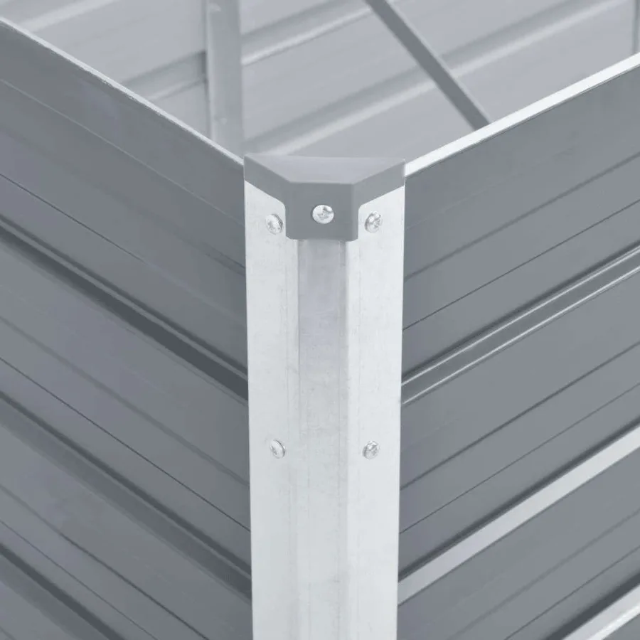Lit surélevé de jardin Acier galvanisé 320x80x45 cm Gris - 5