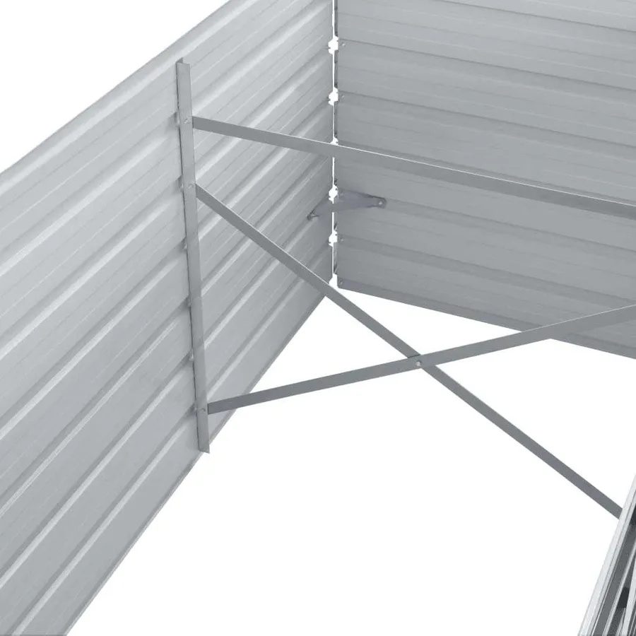 Lit surélevé de jardin Acier galvanisé 320x80x45 cm Gris - 6
