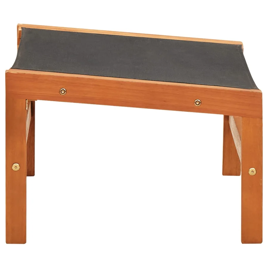 Chaise de jardin et repose-pied Eucalyptus solide et textilène - 7