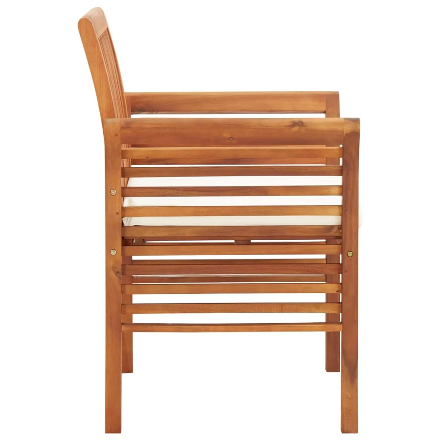 Chaise de jardin avec coussin Bois d'acacia massif - 3