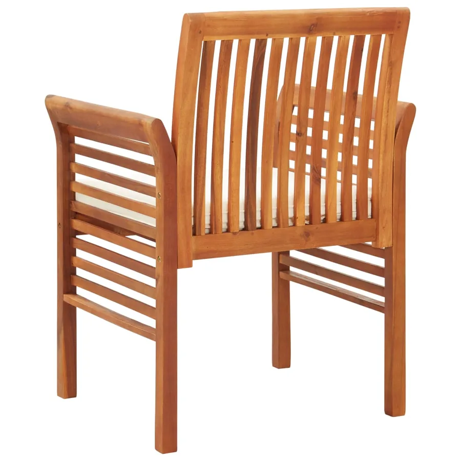 Chaise de jardin avec coussin Bois d'acacia massif - 4