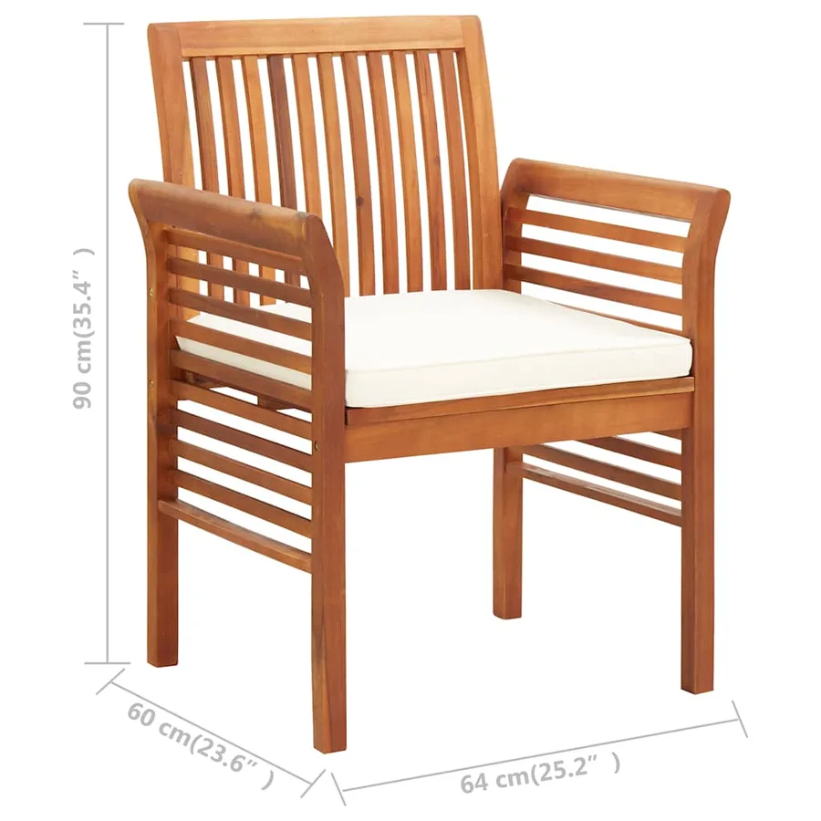 Chaise de jardin avec coussin Bois d'acacia massif - 7