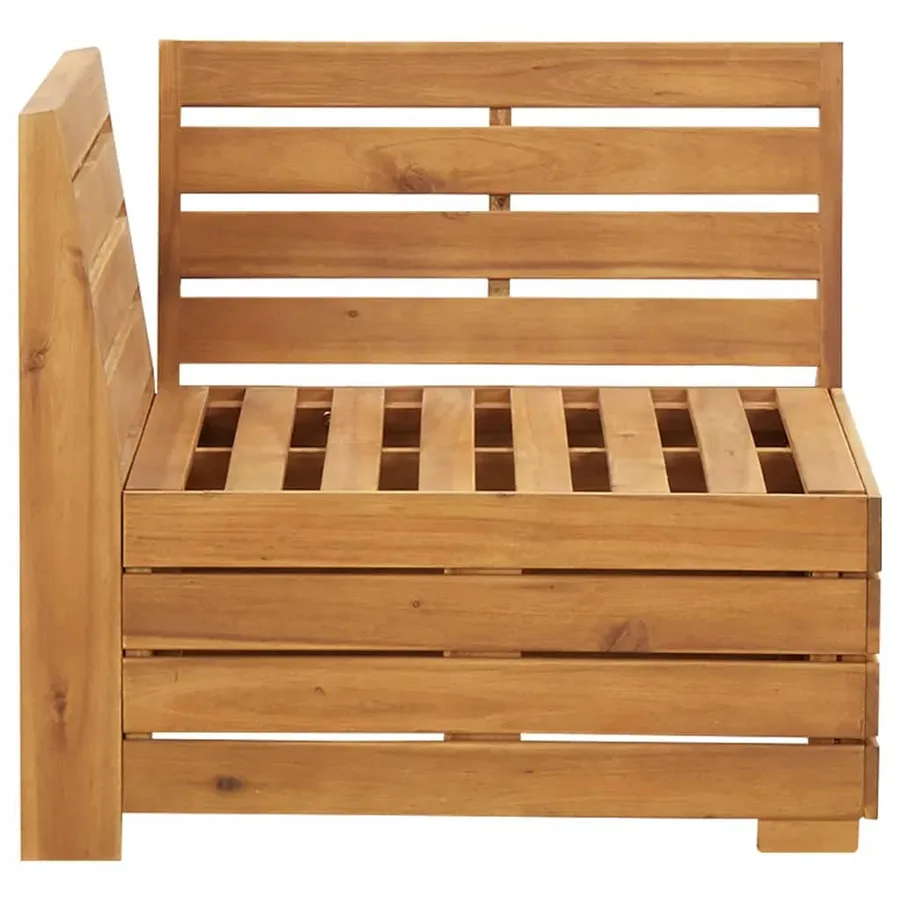 Salon de jardin 2 pcs avec coussins Bois d'acacia solide - 3