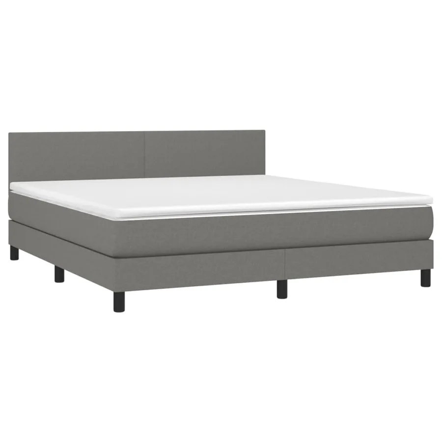 Sommier à lattes de lit avec matelas Gris foncé 160x200cm Tissu - 3