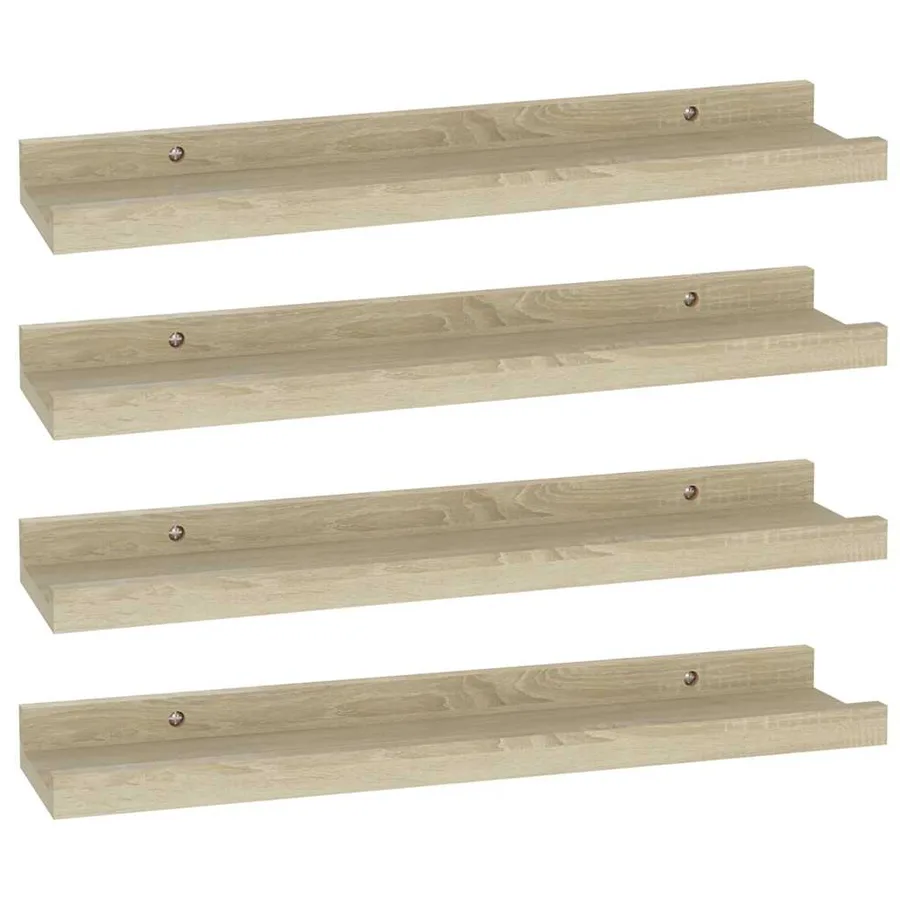 Étagères murales 4 pcs chêne sonoma 40x9x3 cm - 2