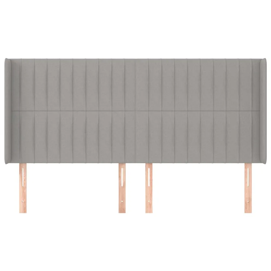 Tête de lit avec oreilles Gris clair 203x16x118/128 cm Tissu - 3