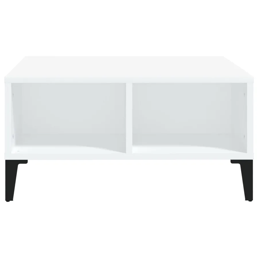 Table basse blanc 60x60x30 cm bois d'ingénierie - 3