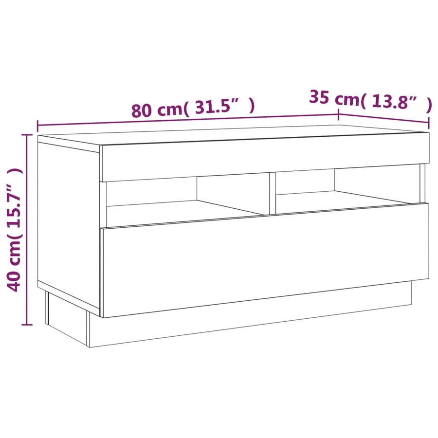 Ensemble de meubles TV avec lumières LED 2 pcs Chêne fumé - 18