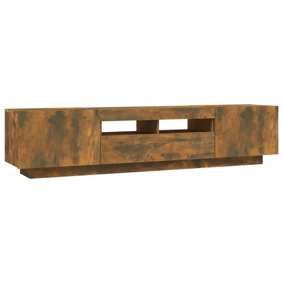 Ensemble de meubles TV avec lumières LED 2 pcs Chêne fumé - 2