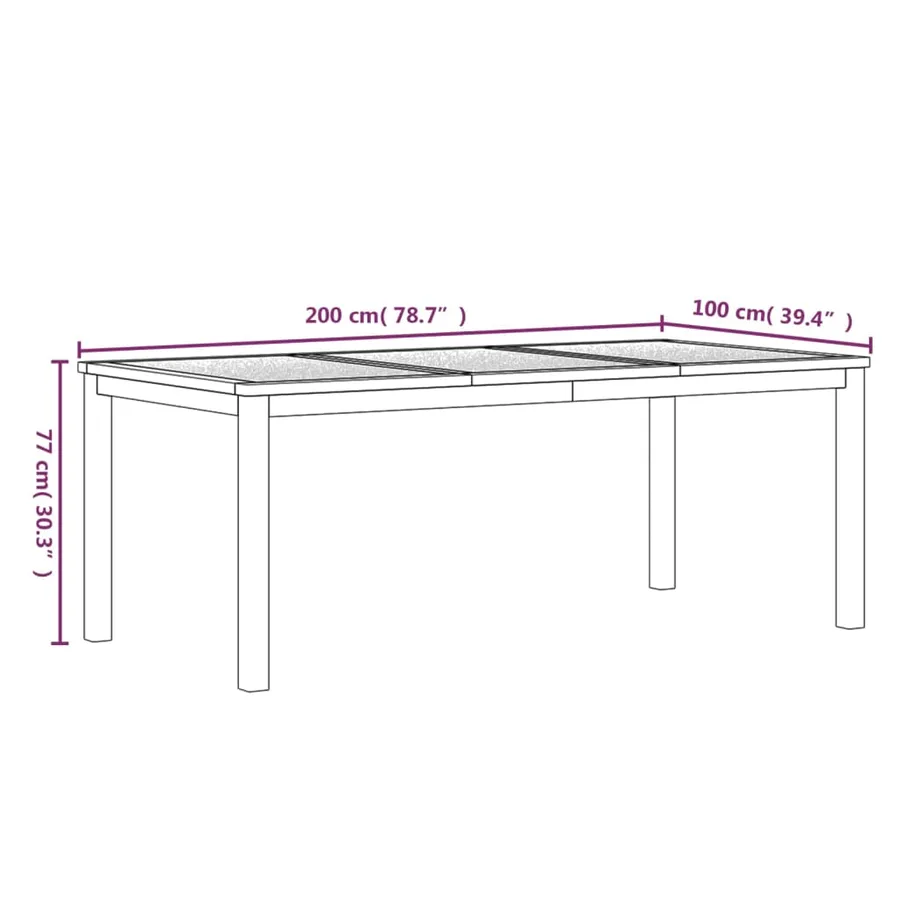 Ensemble à manger de jardin 5pcs Bois de teck massif - 15