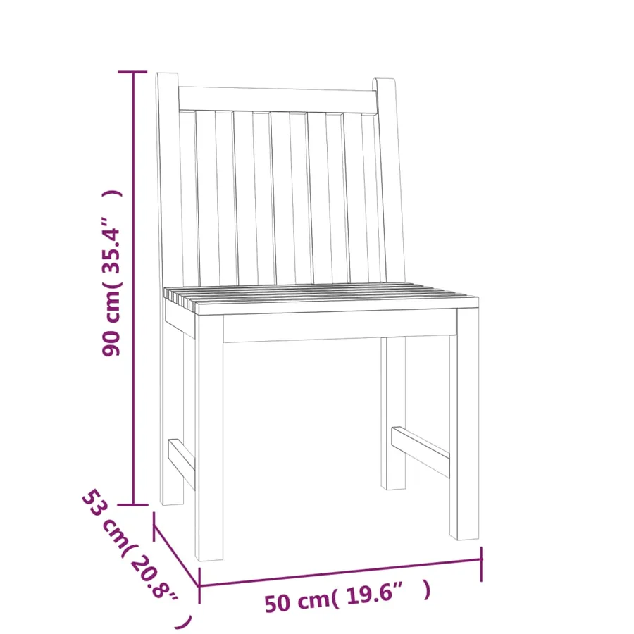 Ensemble à manger de jardin 5pcs Bois de teck massif - 13