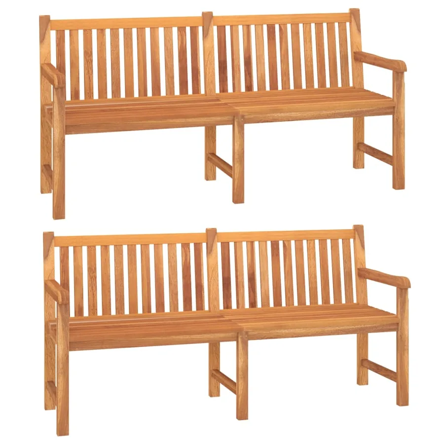 Ensemble à manger de jardin 5pcs Bois de teck massif - 4