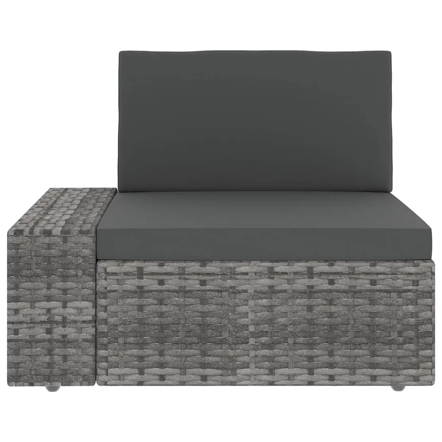 Salon de jardin 10 pcs avec coussins Gris Résine tressée - 9