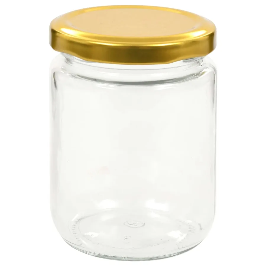 Pots à confiture avec couvercle doré 96 pcs Verre 230 ml - 4