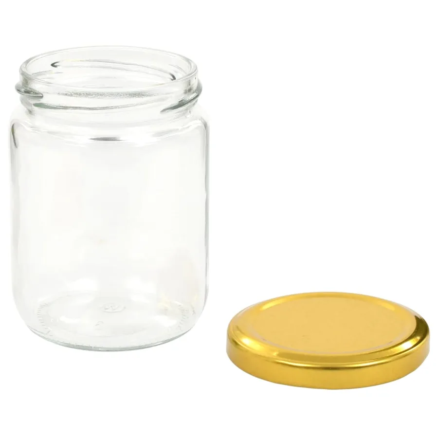 Pots à confiture avec couvercle doré 96 pcs Verre 230 ml - 5