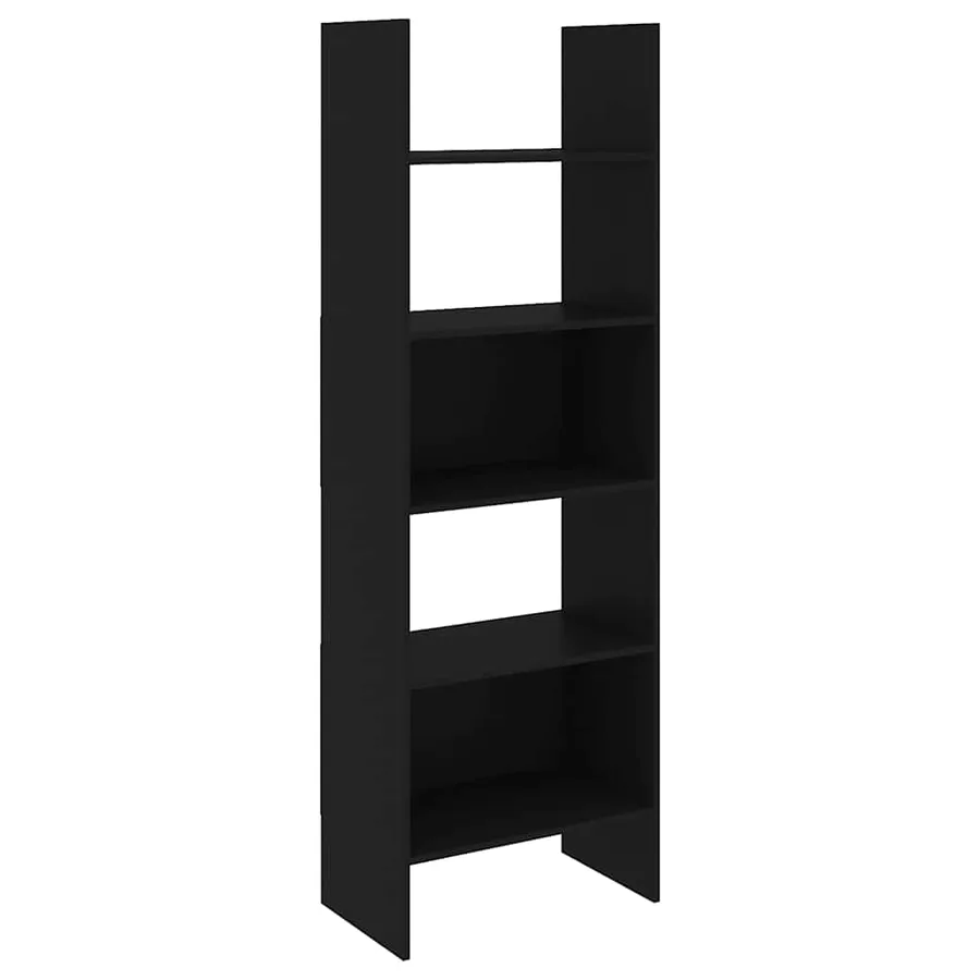 Bibliothèque Noir 60x35x180 cm Bois d’ingénierie - 2