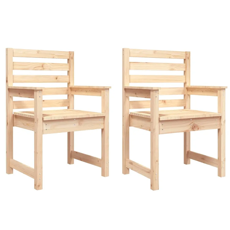 Chaises de jardin lot de 2 60x48x91 cm bois massif de pin - 2