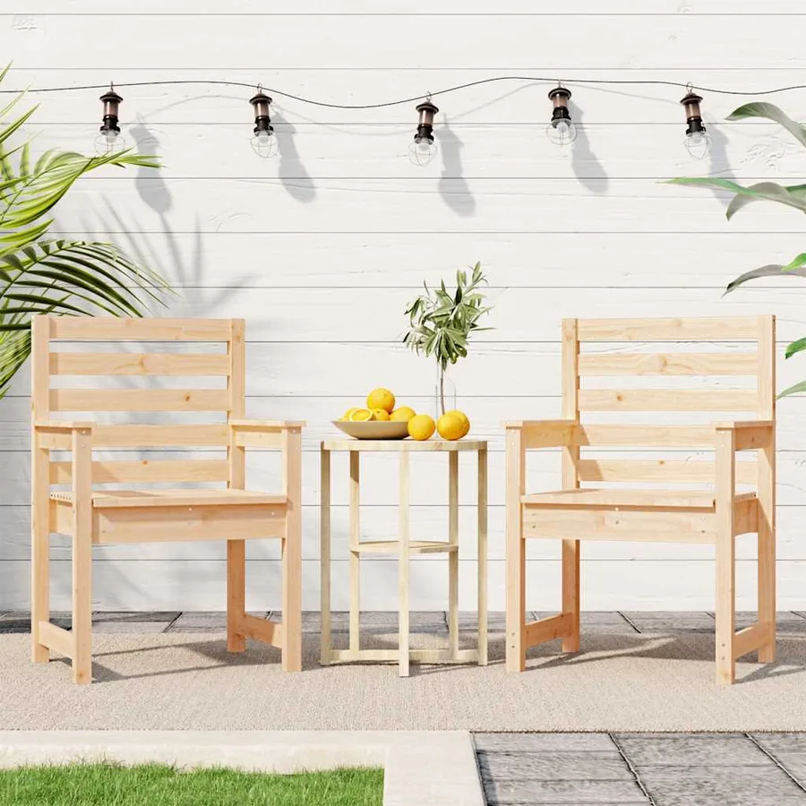 Chaises de jardin lot de 2 60x48x91 cm bois massif de pin - 3