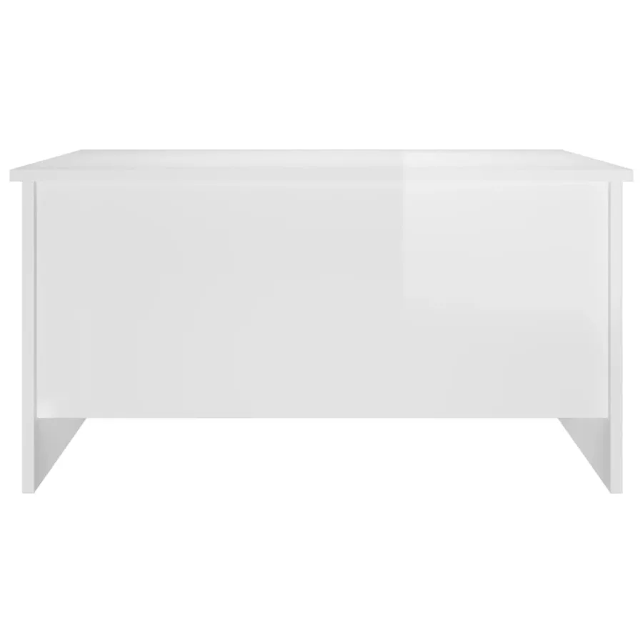Table basse blanc brillant 80x55,5x41,5 cm bois d'ingénierie - 4